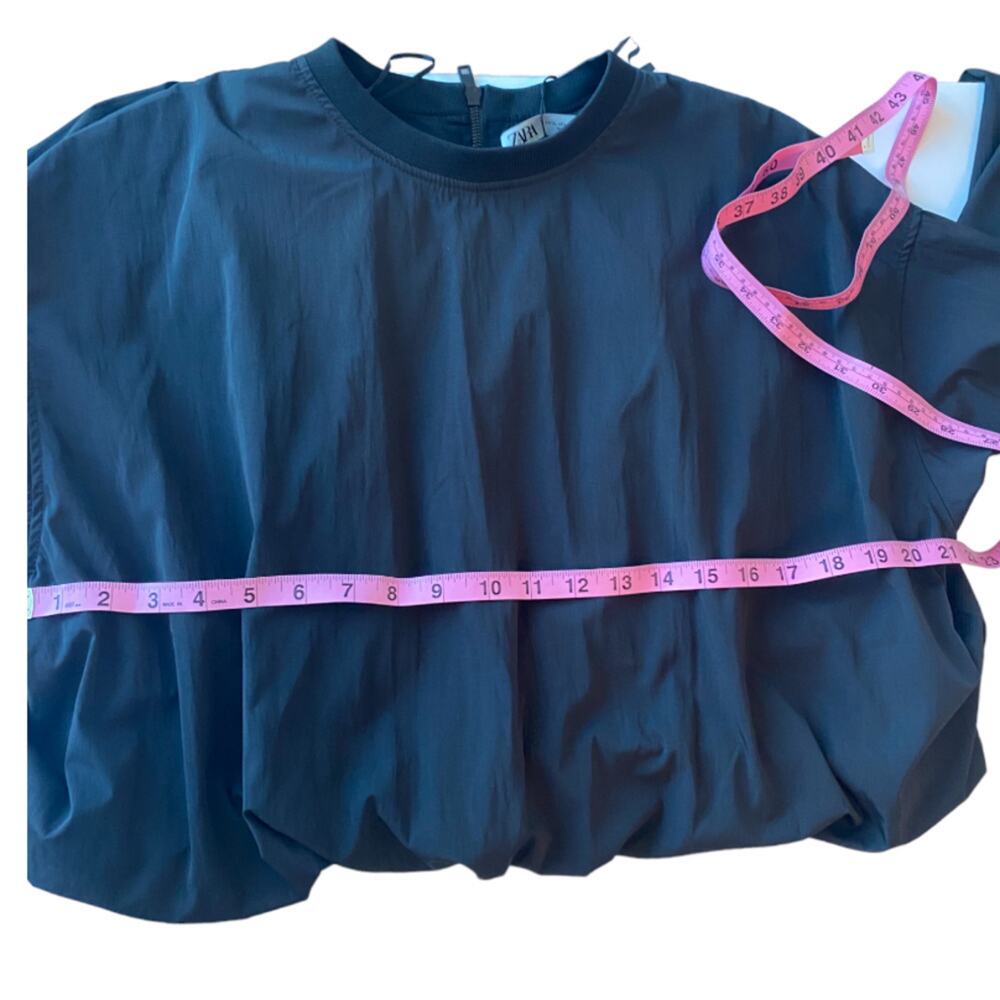 Zara Slightly Cropped Black Shirt -Size XL - Picture 5 of 9